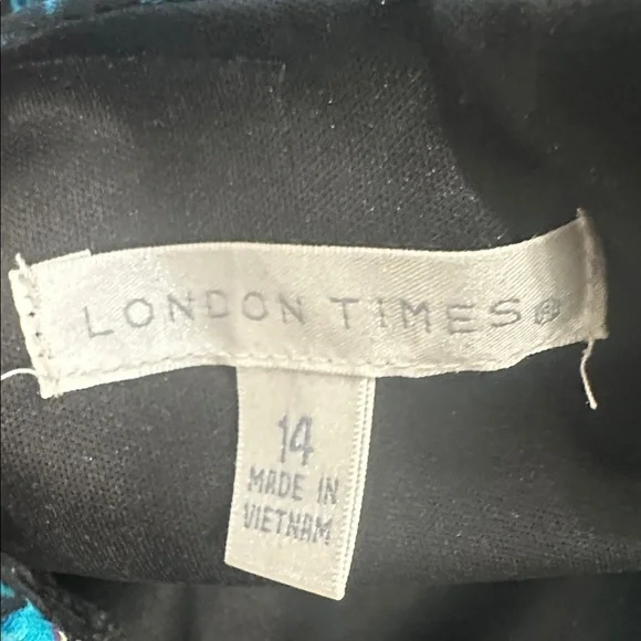 Maggy London Teal and Navy Long Sleeve Dress - Picture 10 of 12